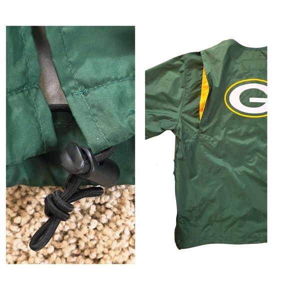 Green Bay Packers Nike Mens Short Sleeve Rain Jacket M Windbreaker Topper Sporty - Picture 3 of 5